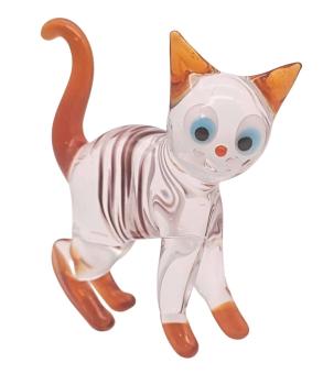 Katze stehend (transp./braun/gestreift)